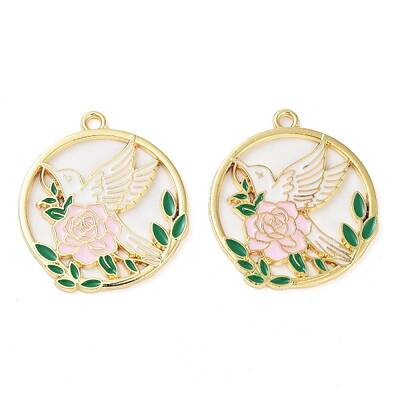 Rack Plating Alloy Enamel Pendants