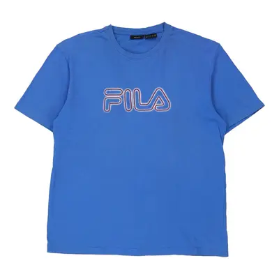 Fila Spellout T-Shirt - Large Blue Cotton
