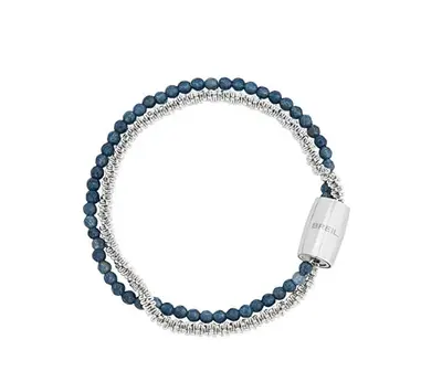Breil Bracciale Doppio Con Agata Blu Magnetica System Tj3724 - Lunghezza: 20,5 Cm