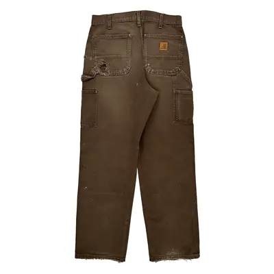 Workwear Carhartt Double Knee Carpenter Trousers - 31? Waist Brown Cotton