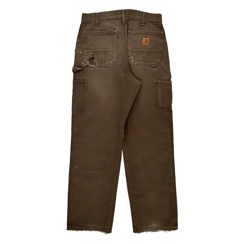 Workwear Carhartt Double Knee Carpenter Trousers - 31? Waist Brown Cotton