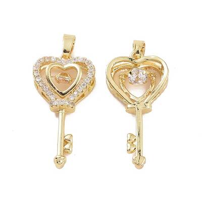 Brass Micro Pave Clear Cubic Zirconia Pendants