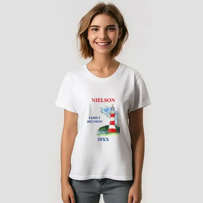 Red Lighthouse Family Reunion Custom T-Shirt