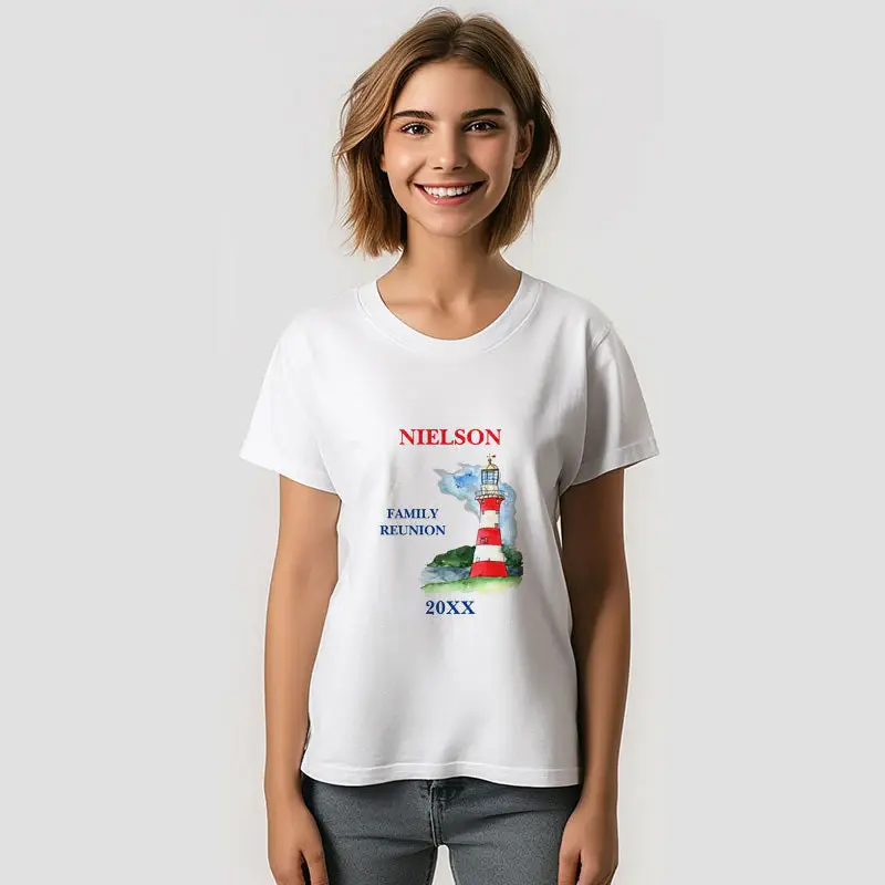 Red Lighthouse Family Reunion Custom T-Shirt