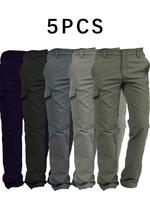 5PCS Sporty Men's Flap Pocket Waterproof Cargo Pants, Regular Fit Sport Quick Drying Jogger Trousers,  Pants for Men, Men's J...