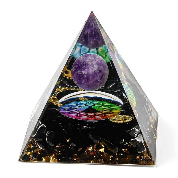 Resin Orgonite Pyramid Display Decorations