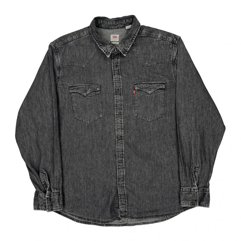 Levis Denim Shirt - XL Grey Cotton