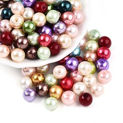 Baking Painted Pearlized Glass Pearl Beads