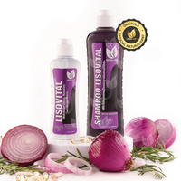 Natural Sant - Lisovital set - Shampoo & Leave-In for progressive straightening. Anti Frizz. Heat Protectant, with onion, ros...
