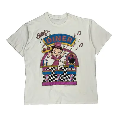 Single Stitch Betty Boop Unbranded Graphic T-Shirt - XL White Cotton