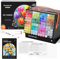 Shuttle Art 51/89/121 Colors Dual Tip Alcohol Based Art Markers, 50/88/120 Colors plus 1 Blender Permanent Marker 1 Marker Pa...