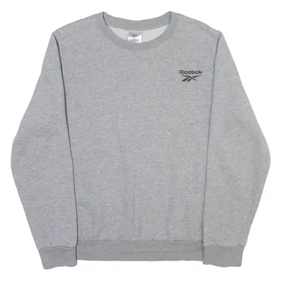 REEBOK Boys Sweatshirt Grey Crew Neck L