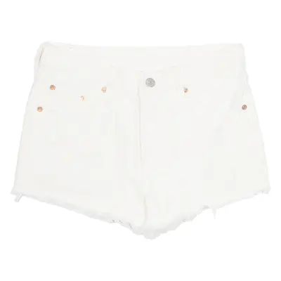 LEVI'S 501 Cut Off Womens Denim Shorts White S W28