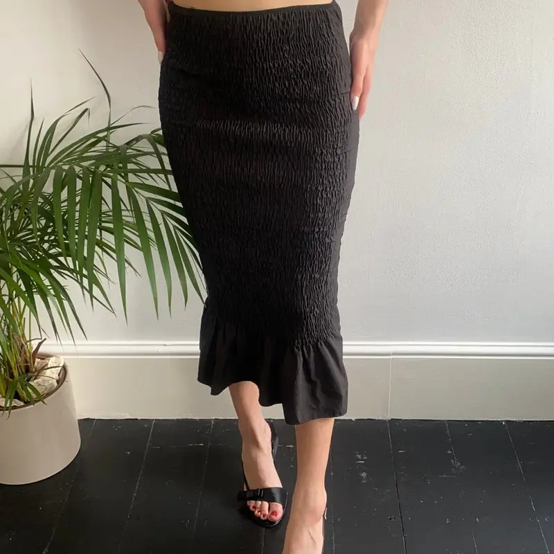 Unbranded Midi Skirt - Small Black Polyester Blend
