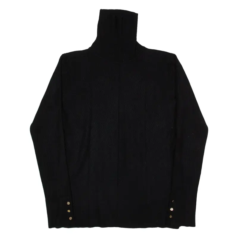 ZAHARI Jumper Black Tight Knit High Neck Womens S