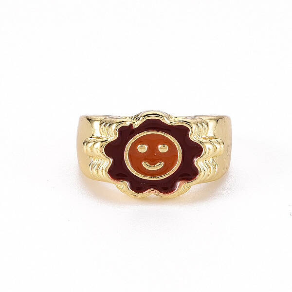 Alloy Enamel Wide Band Rings