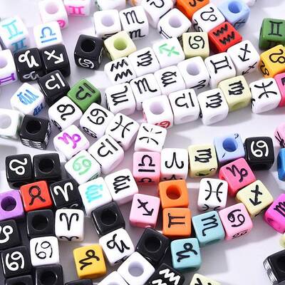 240Pcs 6 Style Opaque Acrylic European Beads