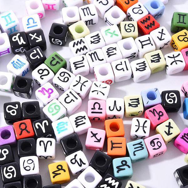 240Pcs 6 Style Opaque Acrylic European Beads