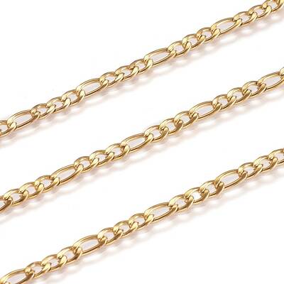 Ion Plating(IP) 304 Stainless Steel Figaro Chains