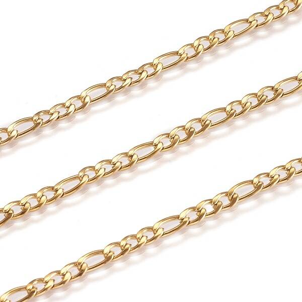 Ion Plating(IP) 304 Stainless Steel Figaro Chains
