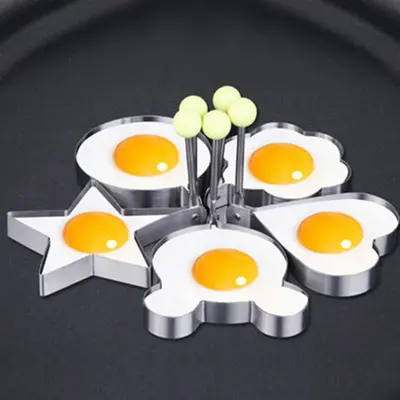 Thicken Creative Love Stainless Steel Fried Egg Mold | format: 5sets