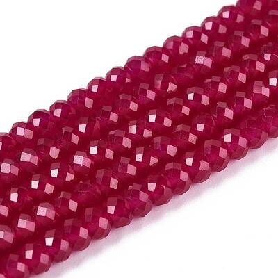 Lab Grown Red Corundum Beads Strands