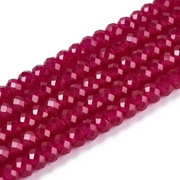 Lab Grown Red Corundum Beads Strands