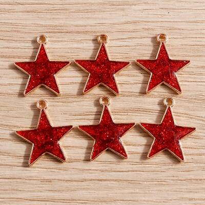 Glitter Alloy Enamel Pendants