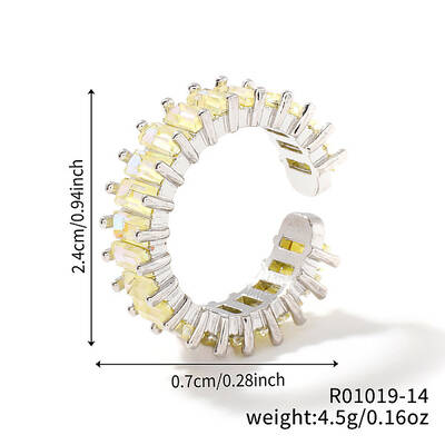 Brass Glass Cuff Rings
