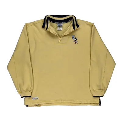 Mickey Mouse Disneyland Resort 1/4 Zip - Large Yellow Cotton Blend | Size: large