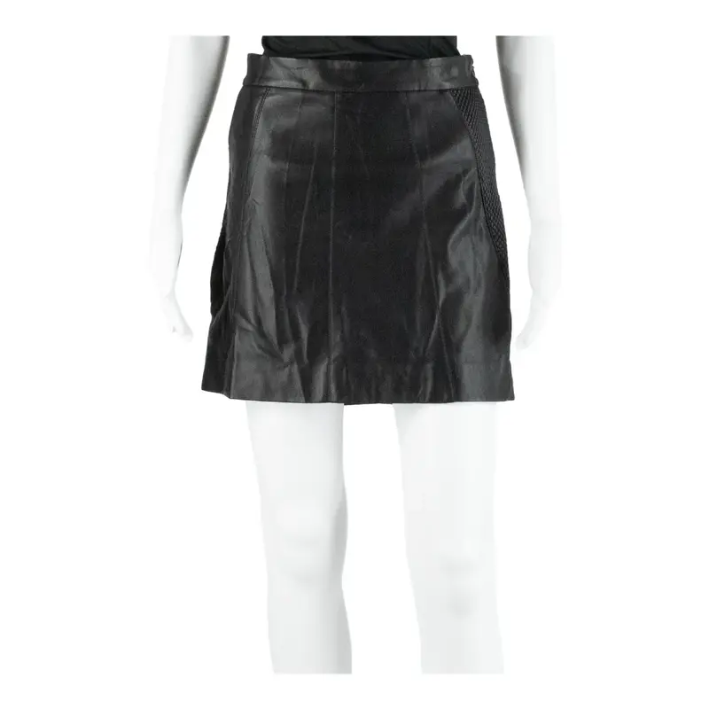ONLY Faux Leather Short Mini Skirt Black Womens UK 10