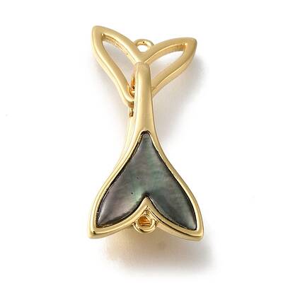 Brass with Shell Fold Over Clasps