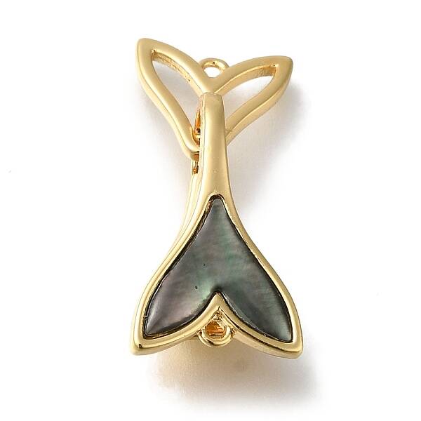 Brass with Shell Fold Over Clasps