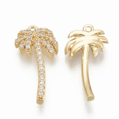 Brass Micro Pave Cubic Zirconia Pendants