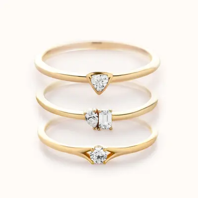 Diamond Stackers - Yellow Gold