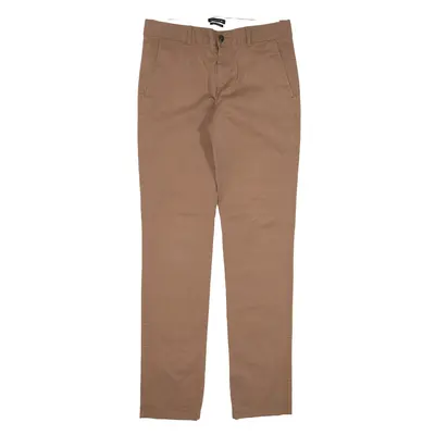 MASSIMO DUTTI Chino Trousers Brown Slim Straight Womens W28 L30