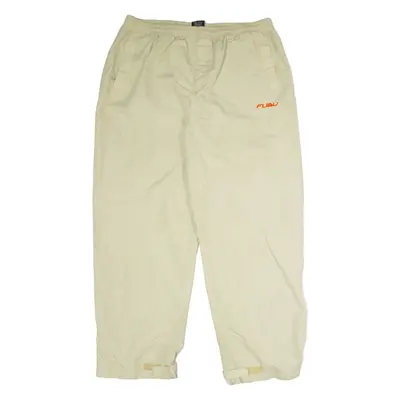 FUBU Mens Track Pants Beige Wide-Leg 2XL W40 L32