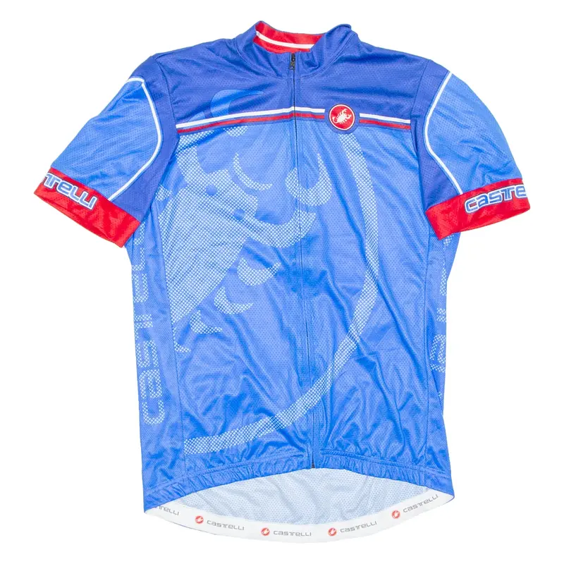 Cycling Mens Jersey Blue Full Zip XL