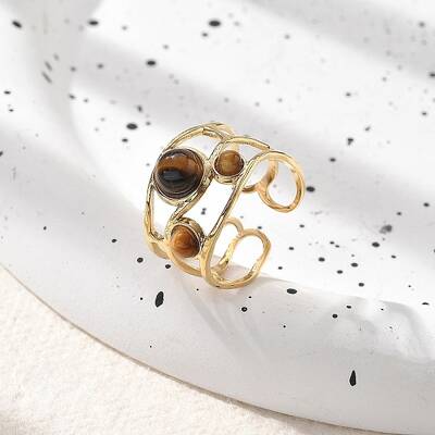 Natural Tiger Eye Finger Rings