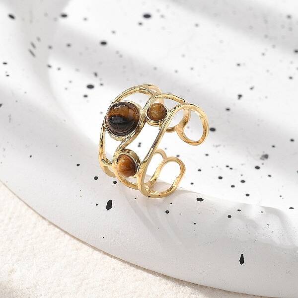Natural Tiger Eye Finger Rings