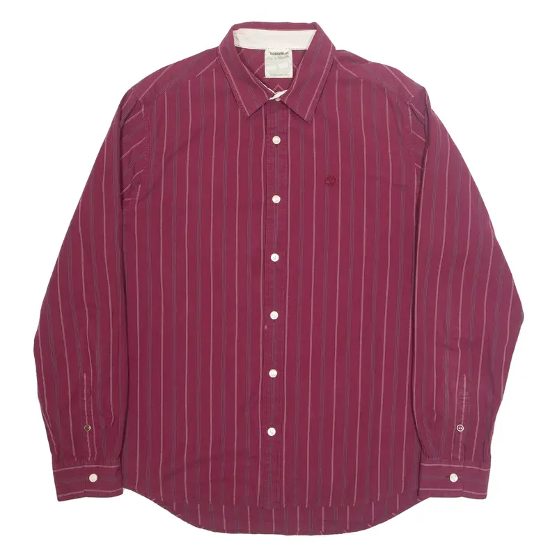 TIMBERLAND Mens Shirt Red Pinstripe Long Sleeve XL