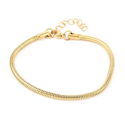 Unisex 304 Stainless Steel Round Snake Chain Bracelets
