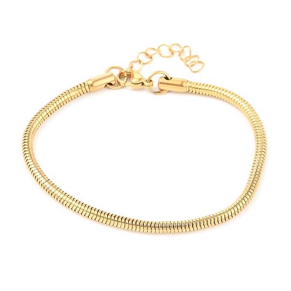 Unisex 304 Stainless Steel Round Snake Chain Bracelets