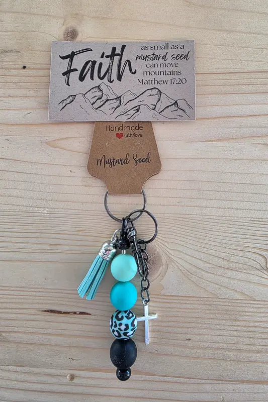 Faith & Strength Silicone Bead Keychain