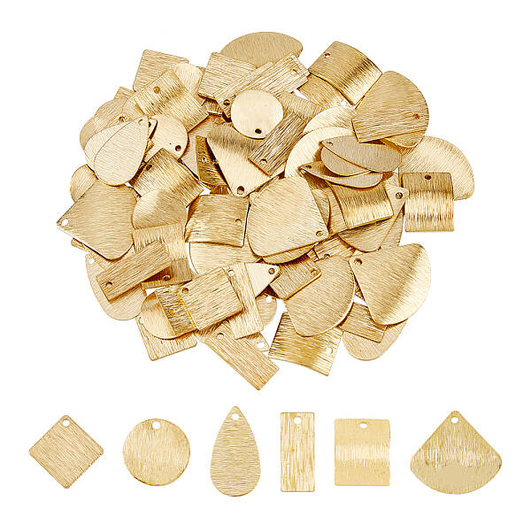 96Pcs 6 Style Brass Pendant