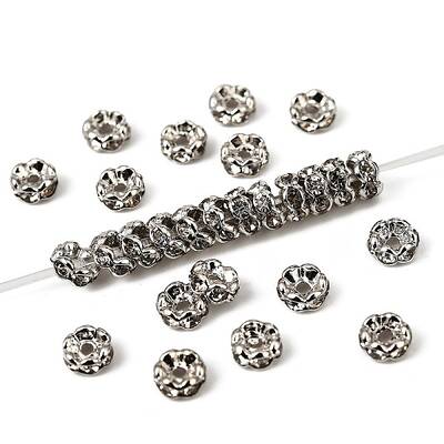 Brass Rhinestone Spacer Beads