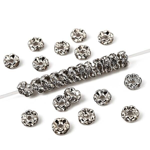 Brass Rhinestone Spacer Beads