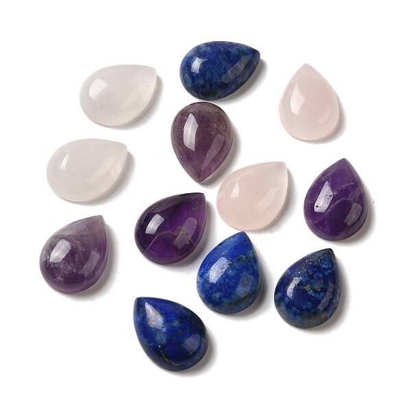 12Pcs 3 Styles Natural Mixed Stone Cabochons
