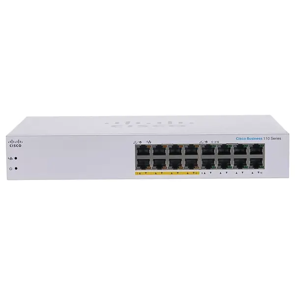 Cisco CBS110-16PP | Business 110 Series 8 x RJ-45 Ports PoE 10/100/1000Base-T 8 x RJ-45 Ports Layer 2 Unmanaged Rack-mountabl...