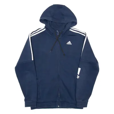 ADIDAS Mens Blue Hoodie Full Zip S